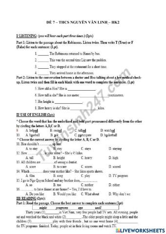 Đề 7 - Hk2 - gr.7