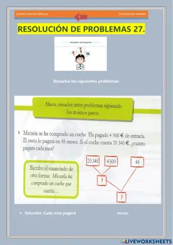 Resolución de problemas. Ficha 27.