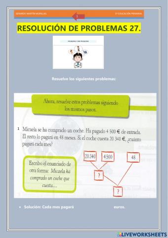 Resolución de problemas. Ficha 27.