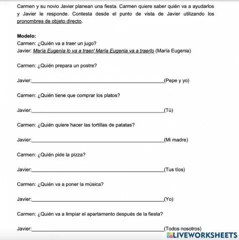 Pronombres de objeto directo