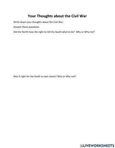 Thoughts about the Civil War