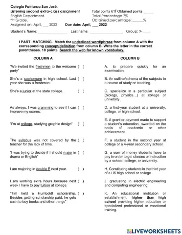 9TH EXTRA-CLASS ASSIGNMENT. 