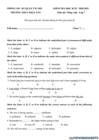 2nd semester test 02 - E7