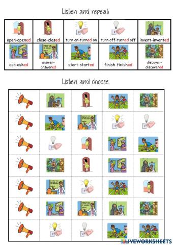 listen and choose regular verbs 1 past simple