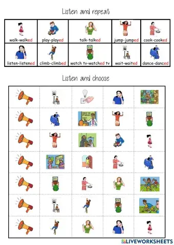 listen and choose regular verbs 2 past simple