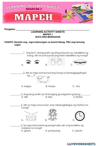 MAPEH Q3 Learning Activity Sheet