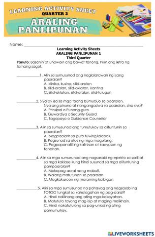 AP Q3 Learning Activity Sheet