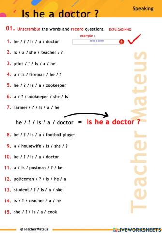 To be - Is he a doctor ? - Speaking