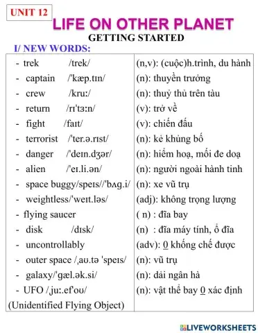 English 8- unit 12- getting started