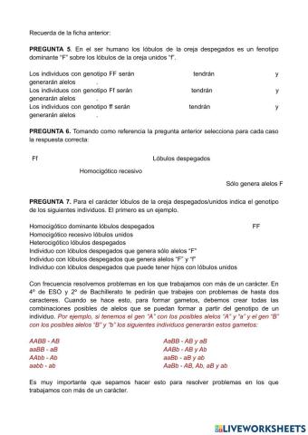 Ficha 2. Trabajar con varios caracteres a la vez. Introducción a los problemas de genética