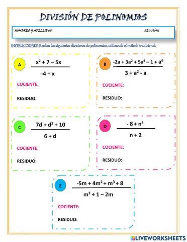 División Algebraica