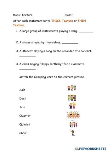 Class 1 Texture Activity