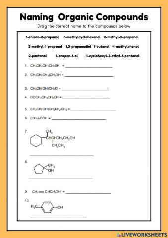 Naming alcohol, carbonyl and carboxylic acids compund