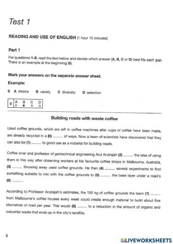 B2 FCE part 1,2,3,4 and 5