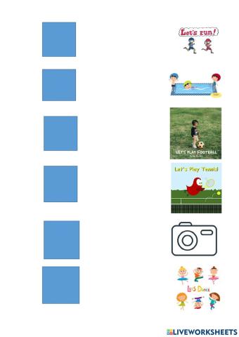 Let's + verb, action verbs, hobbies