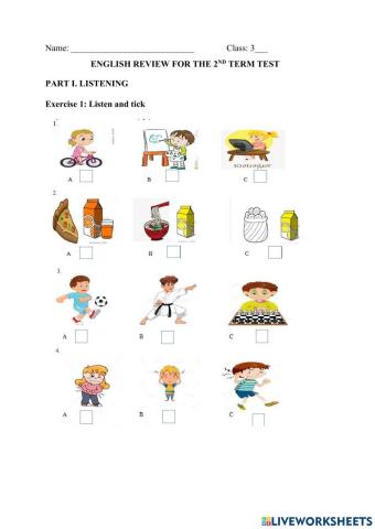 Grade 5 - Review 2nd Term Test