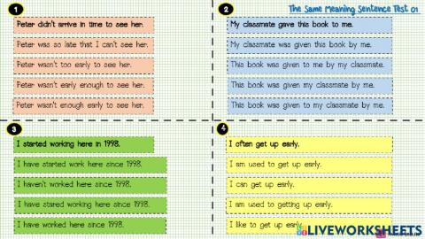 The Same Meaning Sentences