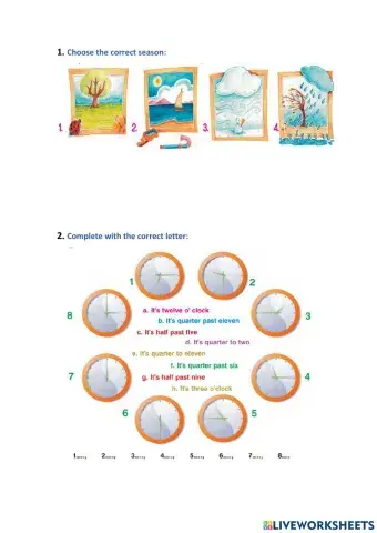 Time, weather and seasons