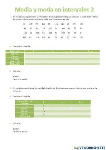 Media y moda en intervalos 2