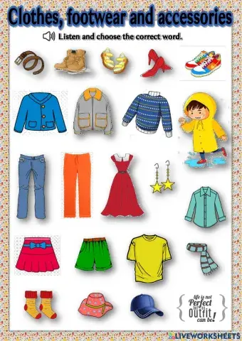 Clothes, footwear and accessories