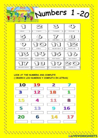 Numbers 1 - 20