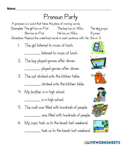 Pronouns Party