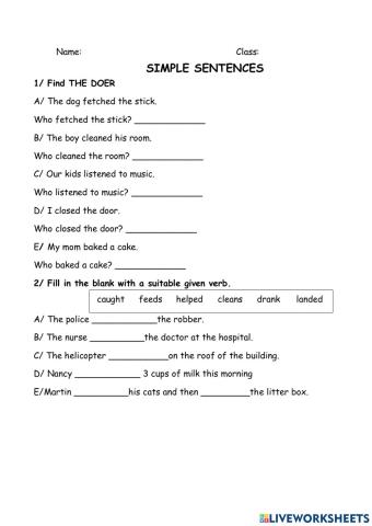 Simple Sentence year 2