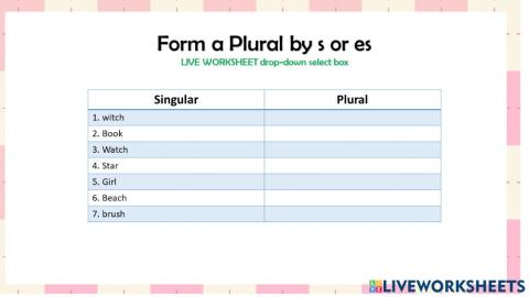 Plural s or es