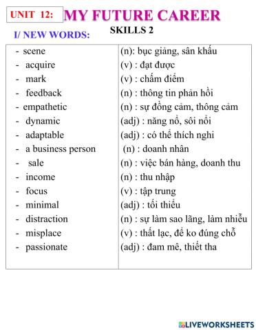 English 9- unit 12- skills 2