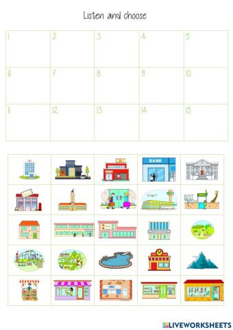 places in town  dictation listening 1