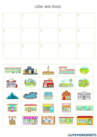 places in town  dictation listening 2