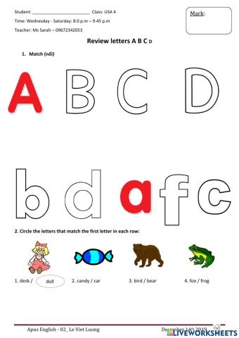 Letters abcd