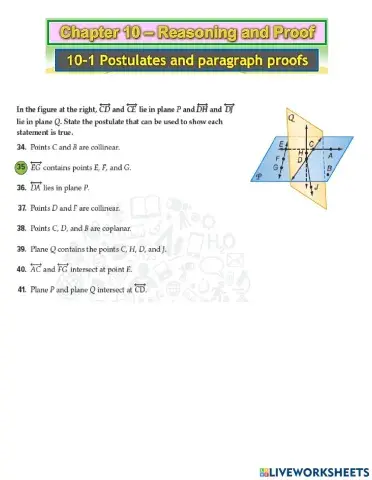 Postulates and Paragraph Proofs