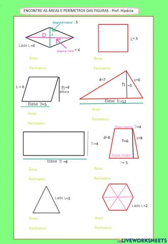 Àreas e Perímetros - Geometria plana