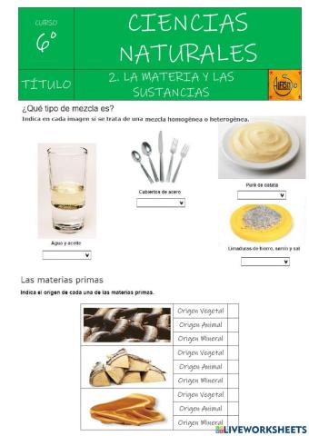 La materia y las sustancias