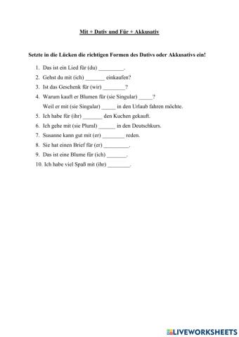 Personalpronomen Dativ Akkusativ