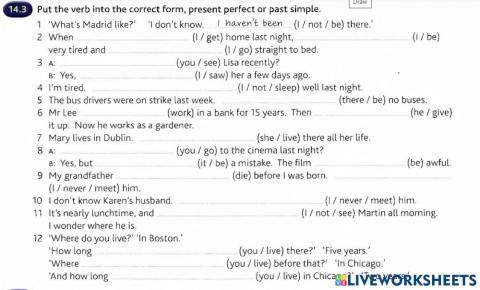 Present perfect past simple