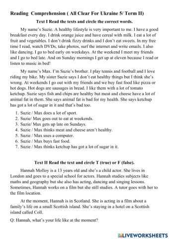 Reading Comprehension