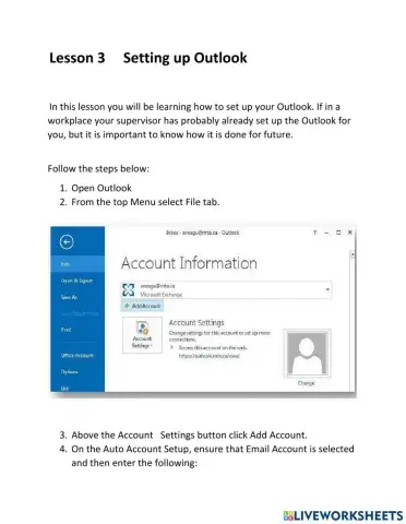 Lesson 3  Setting Up Outlook