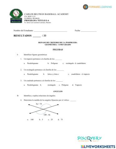 Repaso Criterios 11mo Grado - Geometria