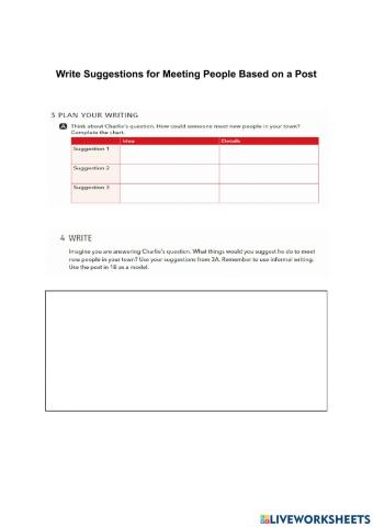 Write Suggestions for Meeting People