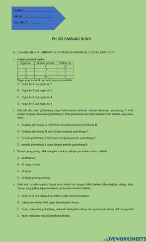 Ph getaran dan gelombang bunyi