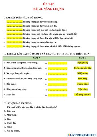 Bài 41 năng lượng