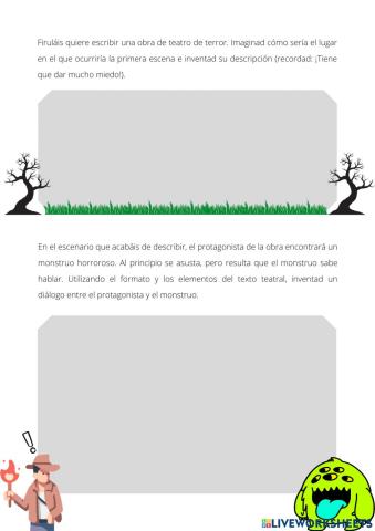 Ampliación descripción, teatro, pronombres y diptongo