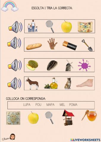 Paraules amb p,m i l