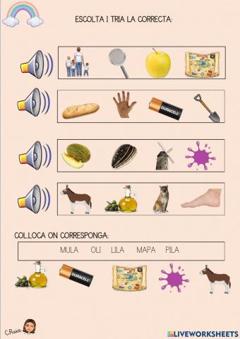 Paraules amb p,m i l