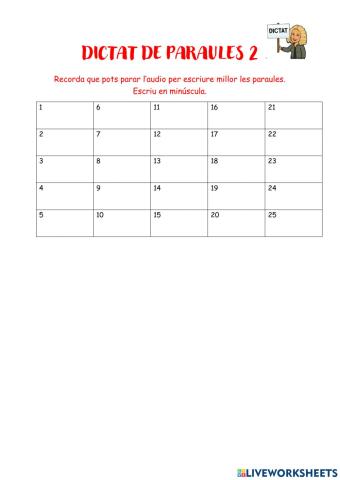 Dictat paraules 2