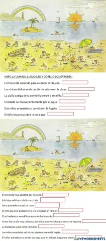 Corregir la-las palabras con errores