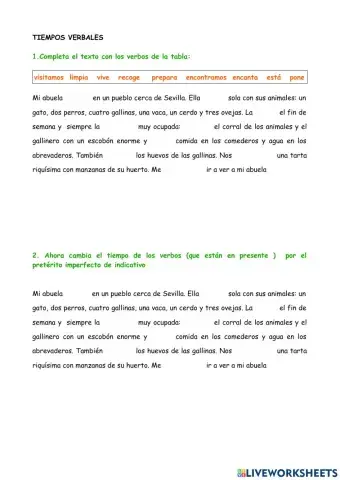 Uso de los tiempos verbales