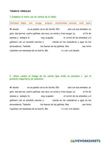 Uso de los tiempos verbales